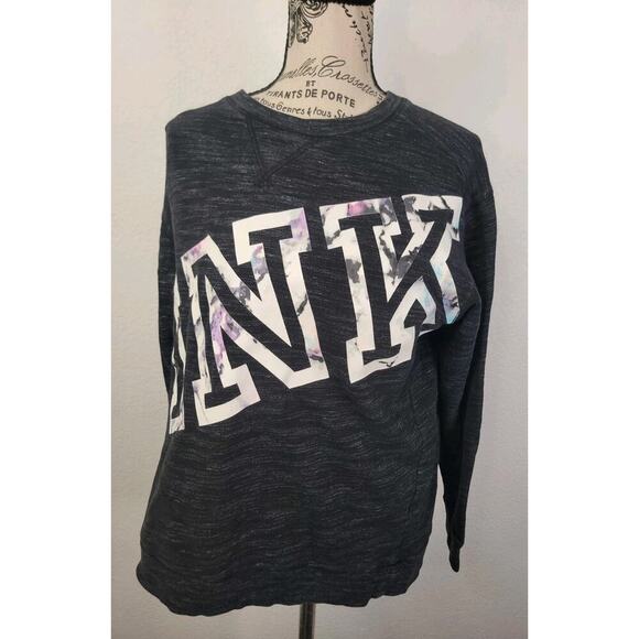 Victorias Secret Pink Sweater Womens Medium Multicolor Spellout Y2K 90's - Picture 2 of 8